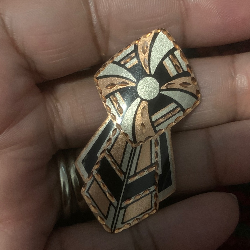 Art Deco Copper Brooch